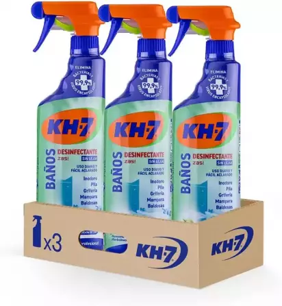 KH-7 Limpiador Baños Desinfectante - Eficaz contra cal, moho y bacterias -  Sin lejía (3 x 750 ml) »