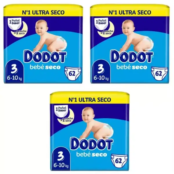 186 Pañales Dodot Bebé Seco Tallas 3 186 Pañales Dodot Bebé Seco Tallas 3