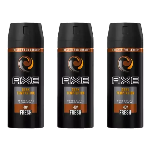 3x 150ml Desodorante Axe Dark Temptation 3x 150ml Desodorante Axe Dark Temptation
