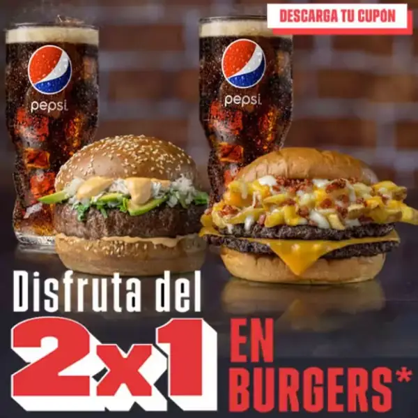 Disfruta del 2x1 en Burgers en Foster's Hollywood Disfruta del 2x1 en Burgers en Foster's Hollywood