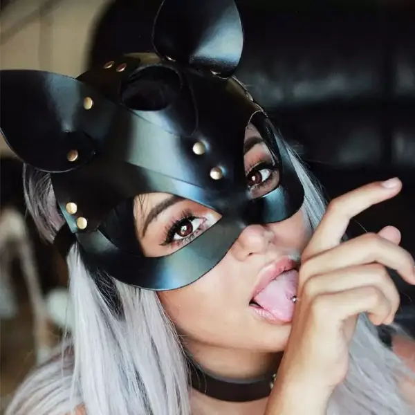 Máscara de cuero Sexy para mujer Máscara de cuero Sexy para mujer
