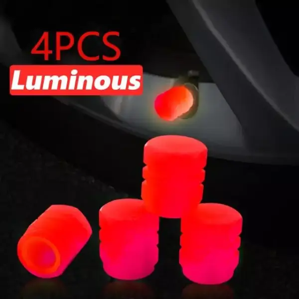 4 Tapones válvula luminosas fluorescentes 4 Tapones válvula luminosas fluorescentes