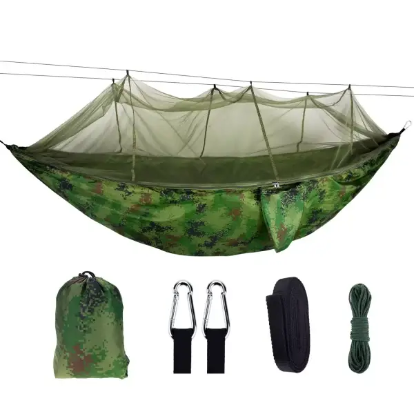 Hamaca portátil para acampar al aire libre para 1-2 personas con mosquitera Hamaca portátil para acampar al aire libre para 1-2 personas con mosquitera