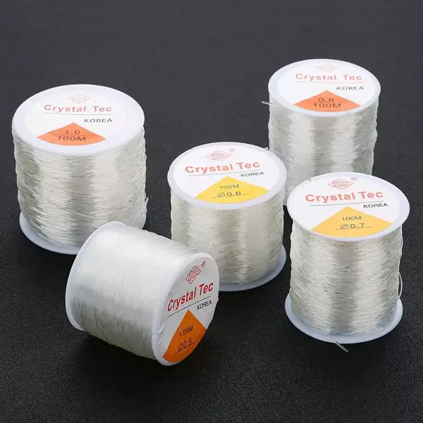 Cuerdas elásticas de plástico para abalorios hilo de 100M Cuerdas elásticas de plástico para abalorios hilo de 100M