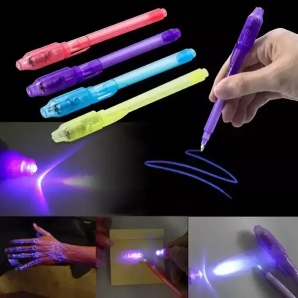 Bolígrafo de tinta Invisible con luz luminosa Bolígrafo de tinta Invisible con luz luminosa