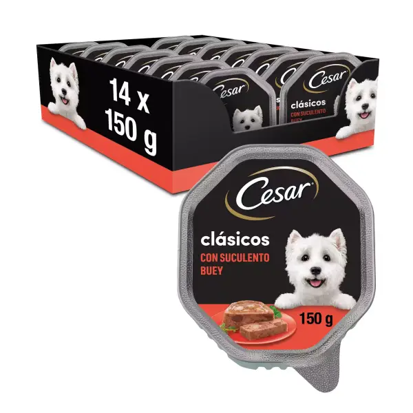 Comida Húmeda para Perros Sabor Buey en Paté (Pack de 14 Tarrinas x 150g) Comida Húmeda para Perros Sabor Buey en Paté (Pack de 14 Tarrinas x 150g)