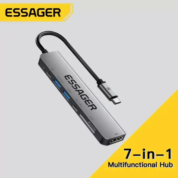 Essager USB C Hub 7 en 1 Tipo C Essager USB C Hub 7 en 1 Tipo C