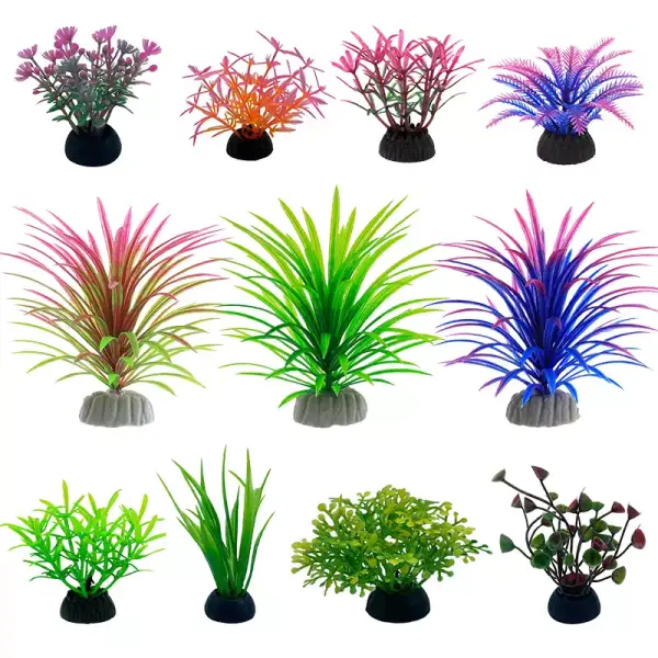 Plantas de simulación de hojas artificiales decorativas de PVC para acuario Plantas de simulación de hojas artificiales decorativas de PVC para acuario