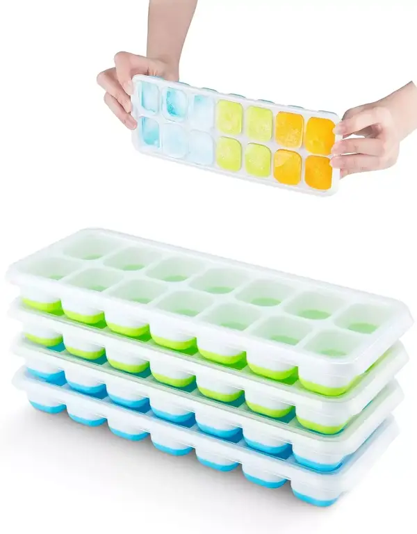 4 cubiteras para hielo con tapa 4 cubiteras para hielo con tapa