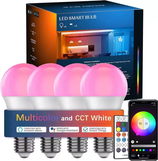 Pack 4 bombillas LED E27 Wifi 10W Pack 4 bombillas LED E27 Wifi 10W