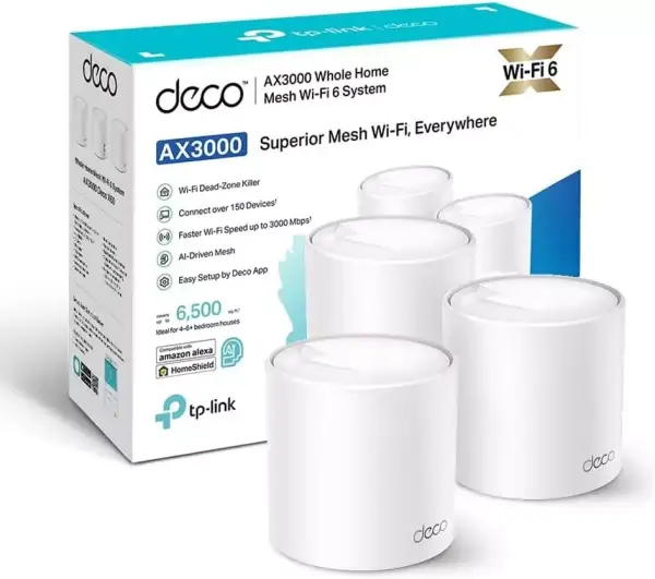 Sistema WiFi 6 AI Mesh, AX3000 TP-Link Deco X50 (3-Pack) Sistema WiFi 6 AI Mesh, AX3000 TP-Link Deco X50 (3-Pack)