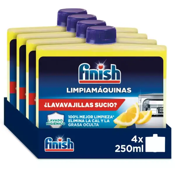 4x Finish Limpiamáquinas limón lavavajillas 250ml 4x Finish Limpiamáquinas limón lavavajillas 250ml