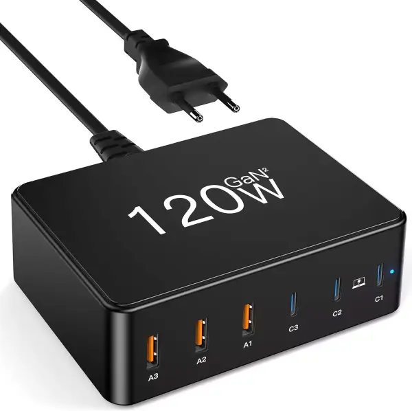 Cargador 120 W de 6 Puertos USB Cargador 120 W de 6 Puertos USB