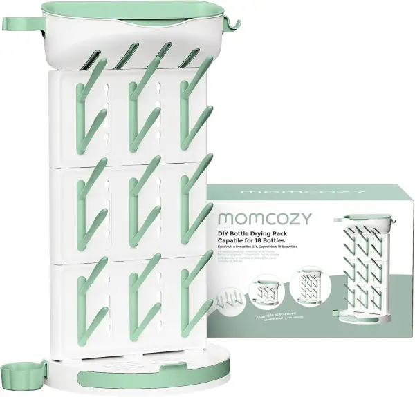 Escurre biberones vertical compacto para 18 biberones con bandeja portátil Momcozy Escurre biberones vertical compacto para 18 biberones con bandeja portátil Momcozy