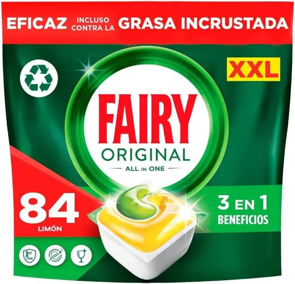 84 Cápsulas Lavavajillas Fairy Original Todo En Uno 84 Cápsulas Lavavajillas Fairy Original Todo En Uno