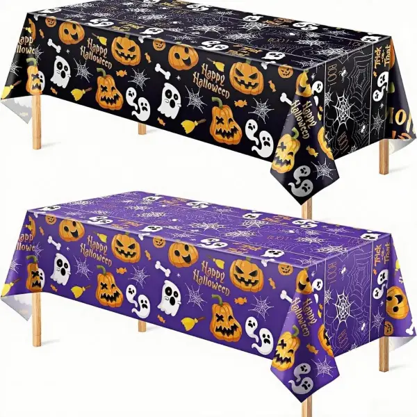 2 manteles de plástico Halloween 130x219cm 2 manteles de plástico Halloween 130x219cm