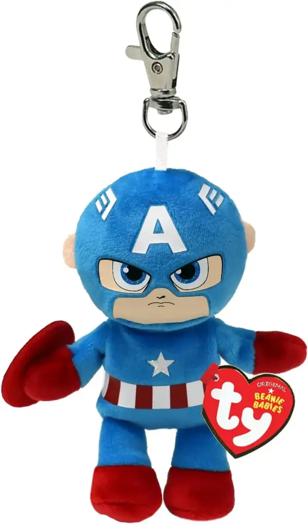Anillo Porta Llaves de Peluche Capitán América Colección Marvel Anillo Porta Llaves de Peluche Capitán América Colección Marvel