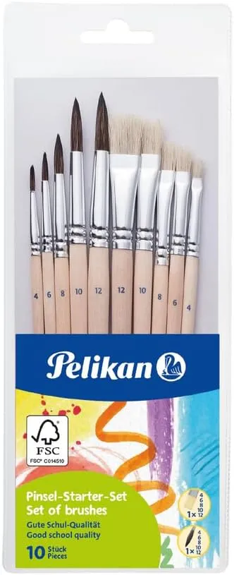 10 Pinceles para Pintura Pelikan 10 Pinceles para Pintura Pelikan