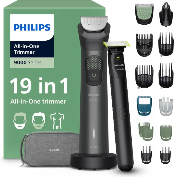 Recortadora Philips Serie 9000 + OneBlade Recortadora Philips Serie 9000 + OneBlade