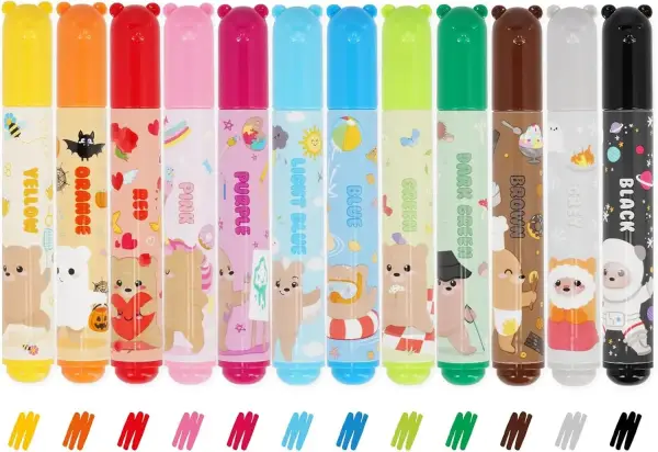 Juego de 12 Rotuladores lavables Teddy Friends Juego de 12 Rotuladores lavables Teddy Friends