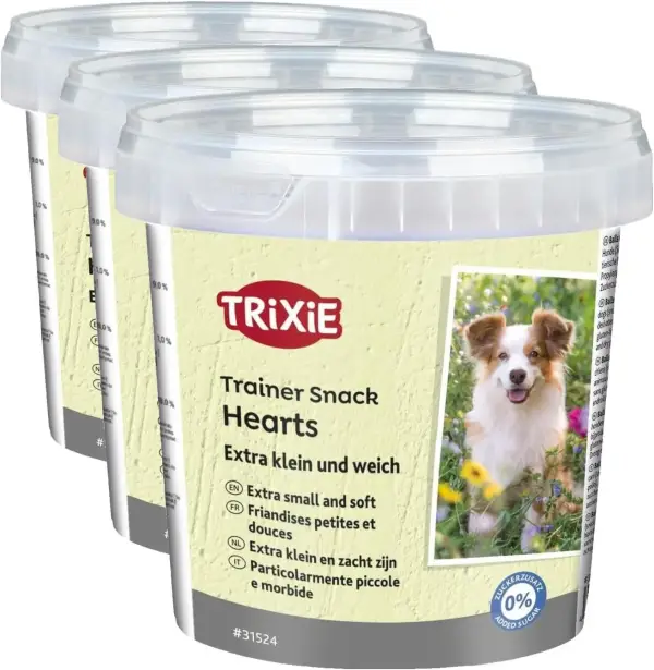 3 botes de Snack de Entrenamiento Mini Hearts 200gr 3 botes de Snack de Entrenamiento Mini Hearts 200gr
