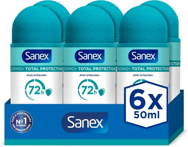 6 Roll-On Sanex Dermo+ Total Protection 6 Roll-On Sanex Dermo+ Total Protection