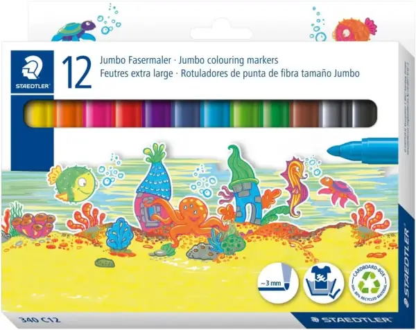 12 rotuladores grandes STAEDTLER Noris 340 C12 12 rotuladores grandes STAEDTLER Noris 340 C12