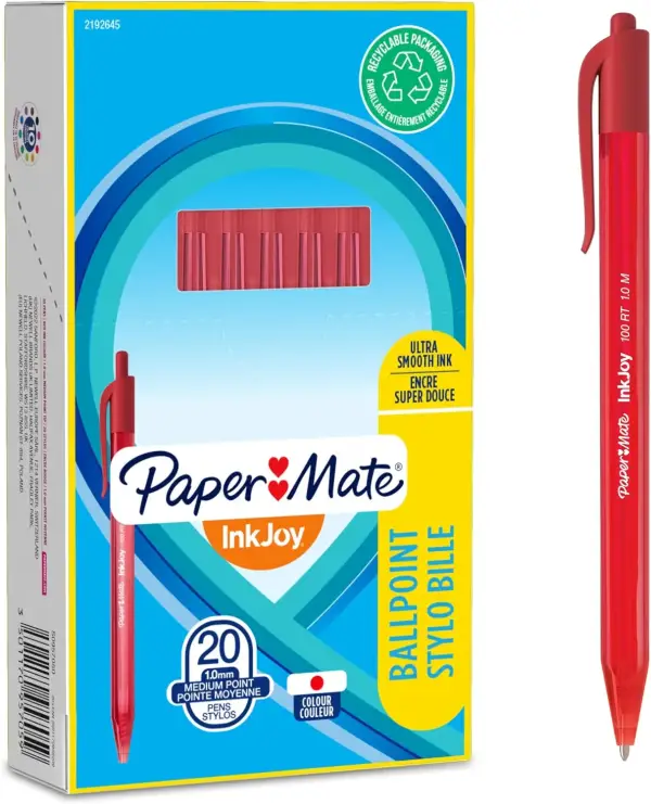 20 bolígrafos retráctiles Paper Mate InkJoy 100RT 20 bolígrafos retráctiles Paper Mate InkJoy 100RT