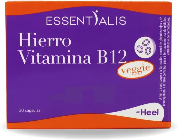 Essentialis Hierro Vitamina B12 Veggie 30 cápsulas Veganas Essentialis Hierro Vitamina B12 Veggie 30 cápsulas Veganas