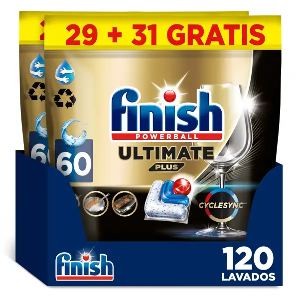 120cápsulas Finish Powerball Ultimate Plus All in 1 120cápsulas Finish Powerball Ultimate Plus All in 1
