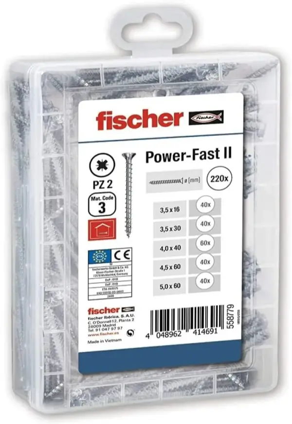 Surtido de 220 tornillos para madera Fischer Surtido de 220 tornillos para madera Fischer