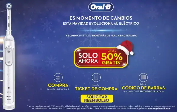 Reembolso del 50% en tu Cepillo Oral-B Reembolso del 50% en tu Cepillo Oral-B
