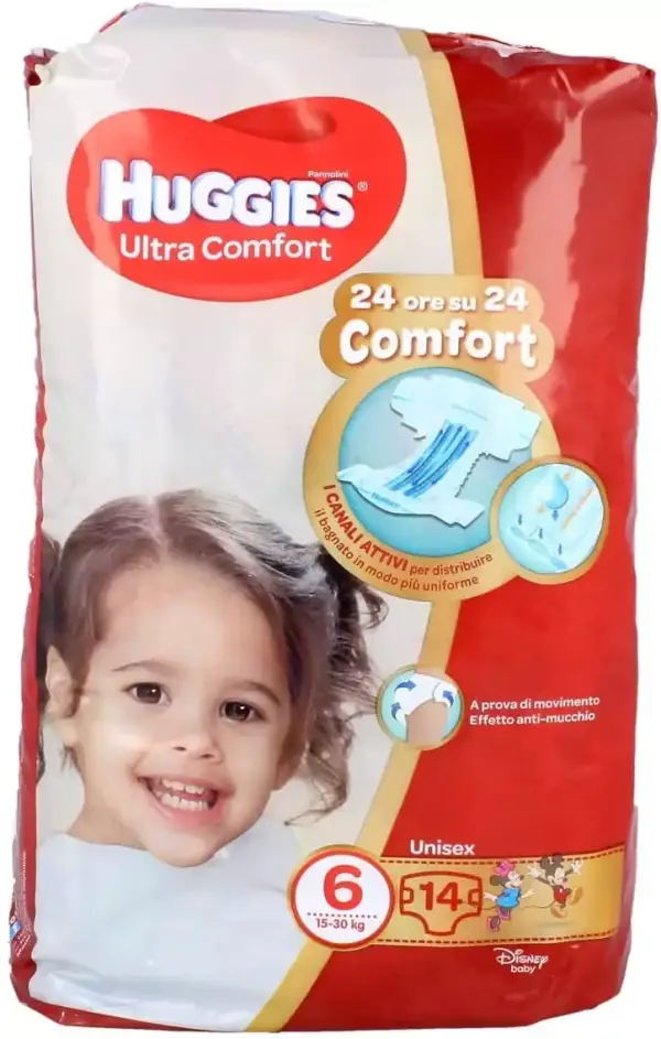 Paquete de 14 pañales Huggies Ultra Confort Paquete de 14 pañales Huggies Ultra Confort