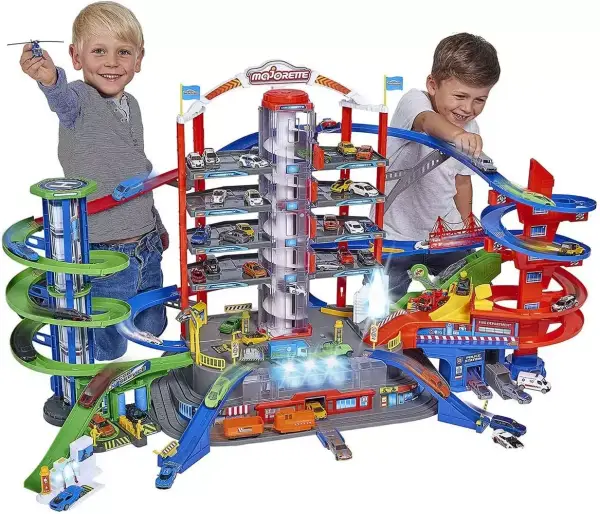 Garaje Majorette Super City 7 Plantas + 6 Coches + Tren Garaje Majorette Super City 7 Plantas + 6 Coches + Tren