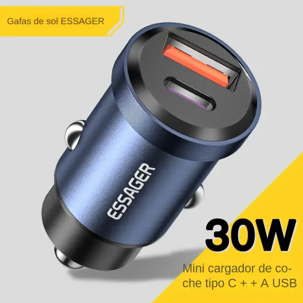 Cargador Essager USB-A + USB-C 30W Cargador Essager USB-A + USB-C 30W
