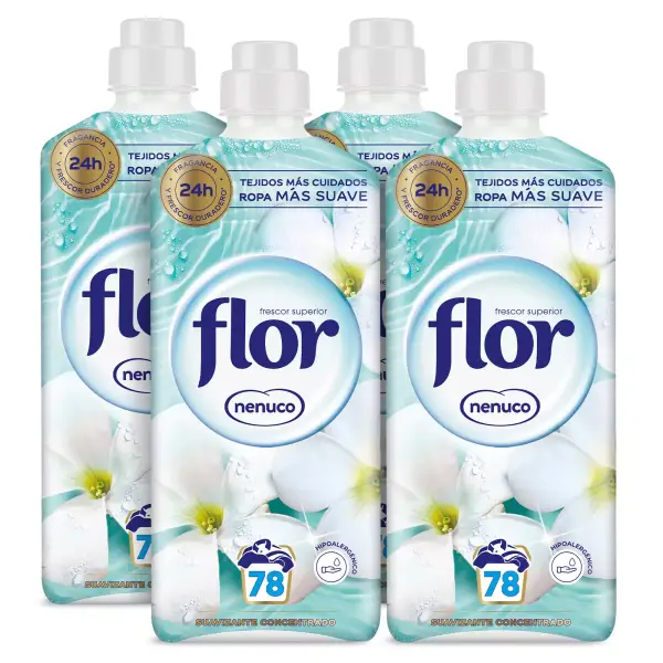 4x Flor Nenuco Suavizante Concentrado 78 lavados 4x Flor Nenuco Suavizante Concentrado 78 lavados