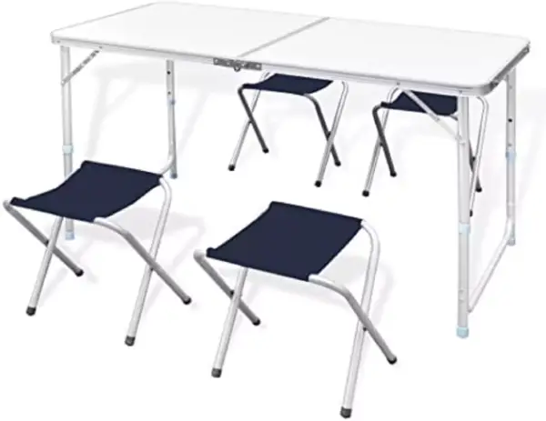 Mesa para Acampada 120x60x70cm con 4 taburetes Mesa para Acampada 120x60x70cm con 4 taburetes
