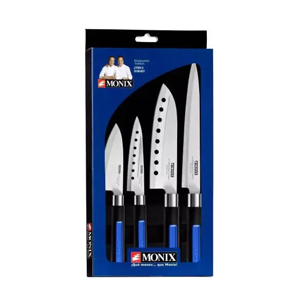 Juego de 4 cuchillos de cocina japoneses Monix Solid Plus Juego de 4 cuchillos de cocina japoneses Monix Solid Plus