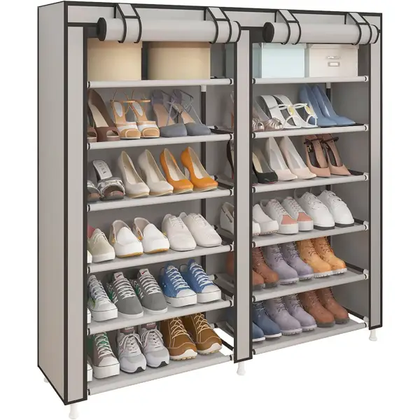 Armario Zapatero Tela con Puertas Cremallera 110x120x30cm Armario Zapatero Tela con Puertas Cremallera 110x120x30cm