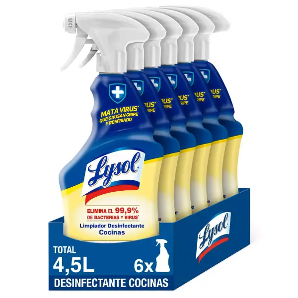 Pack de 6 limpiadores desinfectantes Lysol aroma a limón Pack de 6 limpiadores desinfectantes Lysol aroma a limón