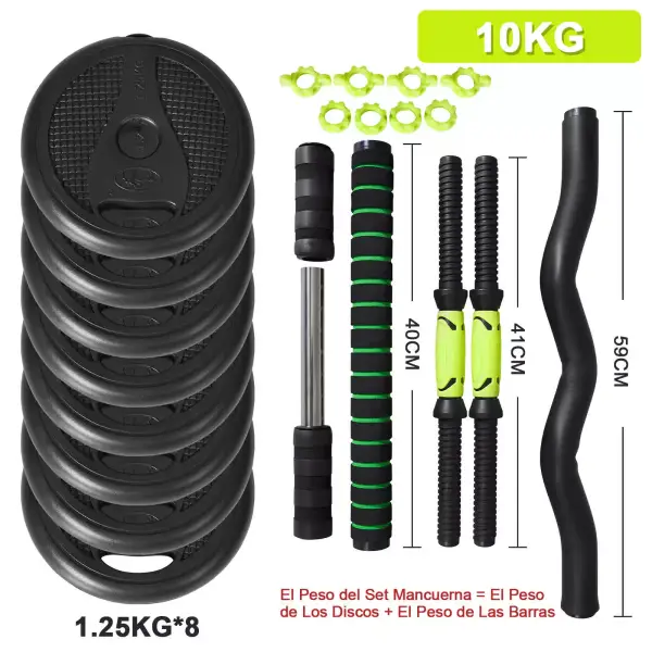 Set de mancuernas 4 en 1 ajustables 10 Kg Set de mancuernas 4 en 1 ajustables 10 Kg