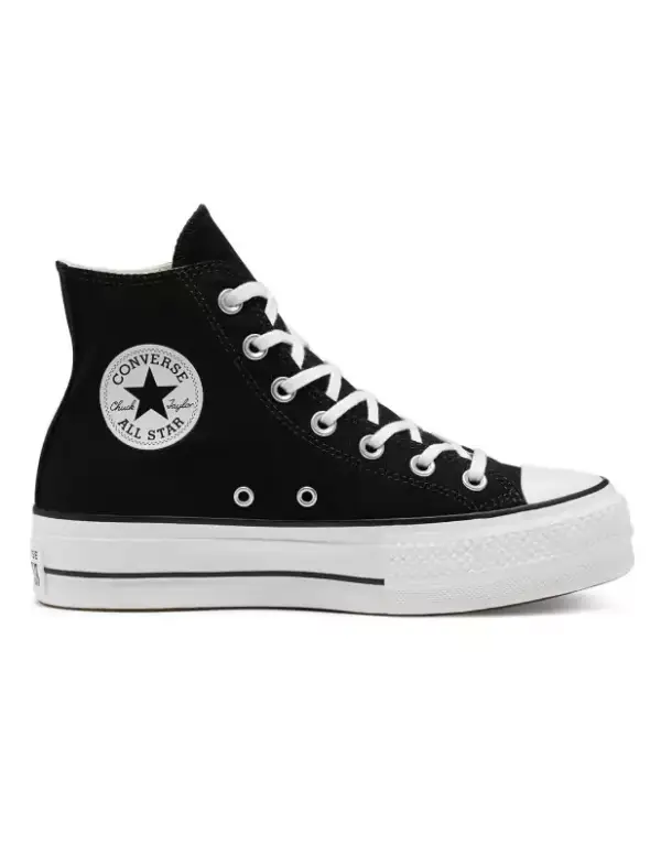 Zapatilla Converse Platform Alta Lona Negro/Blanco Zapatilla Converse Platform Alta Lona Negro/Blanco