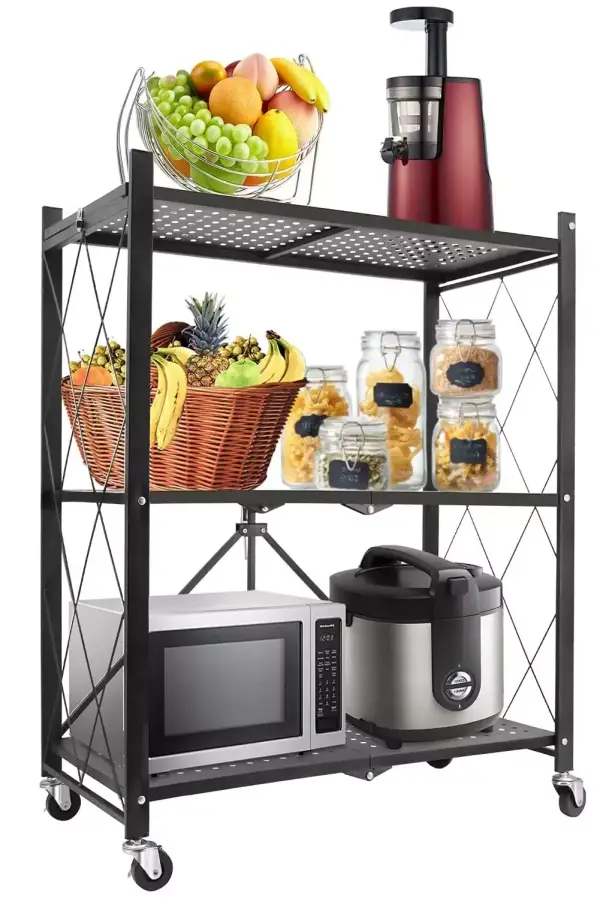 Estantería con Ruedas Multiuso Plegable Estantería con Ruedas Multiuso Plegable