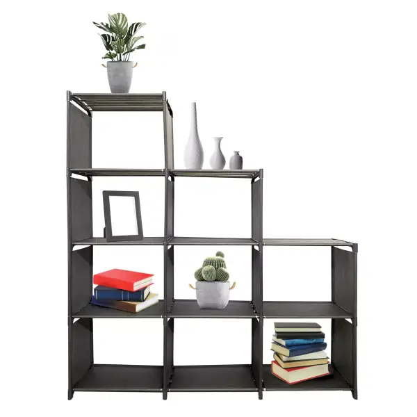 Estantería modular de 3-5 alturas con 9 compartimentos Estantería modular de 3-5 alturas con 9 compartimentos