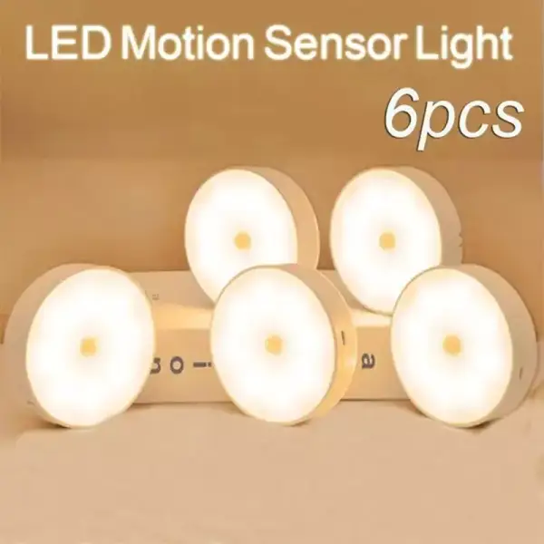 Pack 6 luz nocturna LED con sensor de movimiento PIR Pack 6 luz nocturna LED con sensor de movimiento PIR