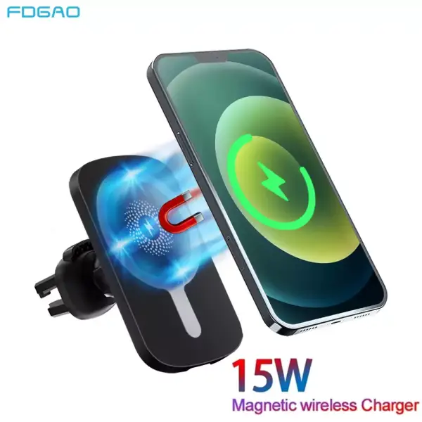 Cargador de coche inalámbrico magnético 15W Cargador de coche inalámbrico magnético 15W