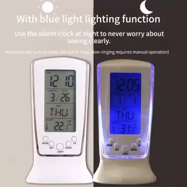 Mini reloj despertador LED blanco Mini reloj despertador LED blanco