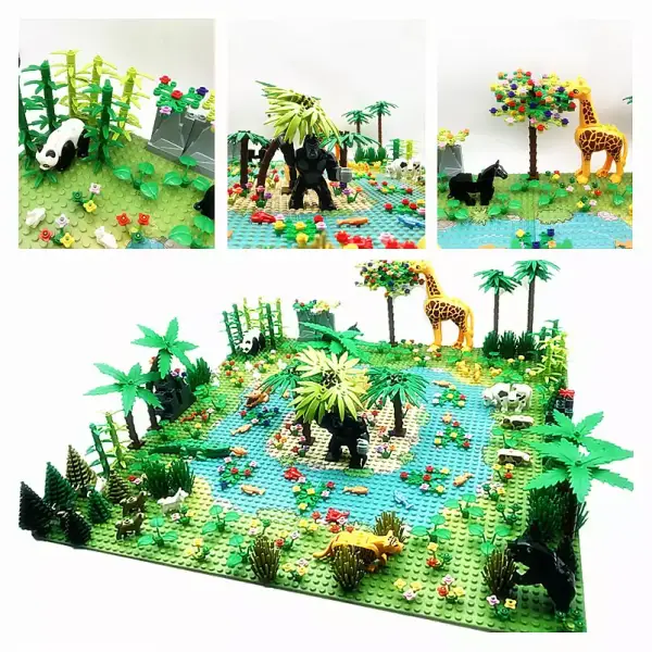 Paisajes de selva con bloques de construcción Paisajes de selva con bloques de construcción