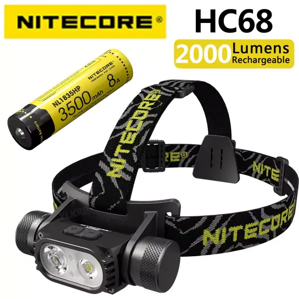 NITECORE Faro de doble fuente de luz HC68 NITECORE Faro de doble fuente de luz HC68
