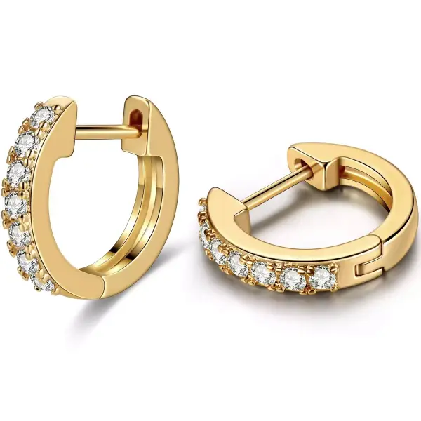 Gacimy pendientes de aro chapados en oro de 14K Gacimy pendientes de aro chapados en oro de 14K